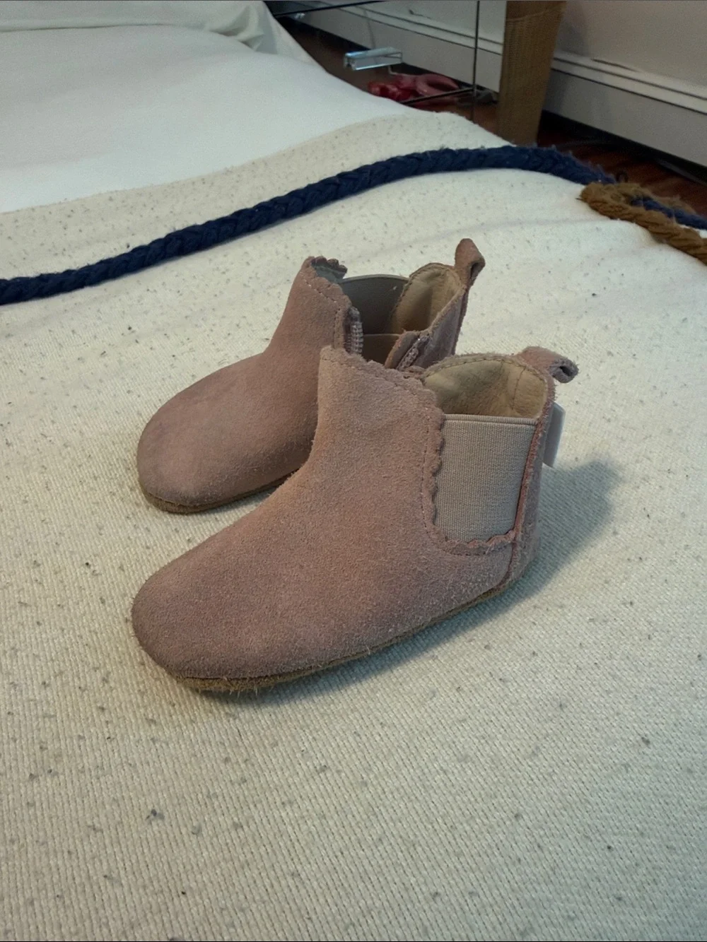 Little Love Bug Blush Suede Reagan Boots